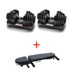 dumbbell bundle with foldable bench 90lbs