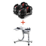 dumbbell bundle with rack red 52lbs