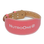 NutroOne_Advanced Leather Weightlifting Belt with Back Supporting Soft Pad (Pink Edition) (1)