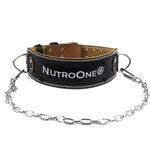 NutroOne_Premium Leather Weightlifting Belt with Back Supporting Soft Pad and Metal Chain (2)